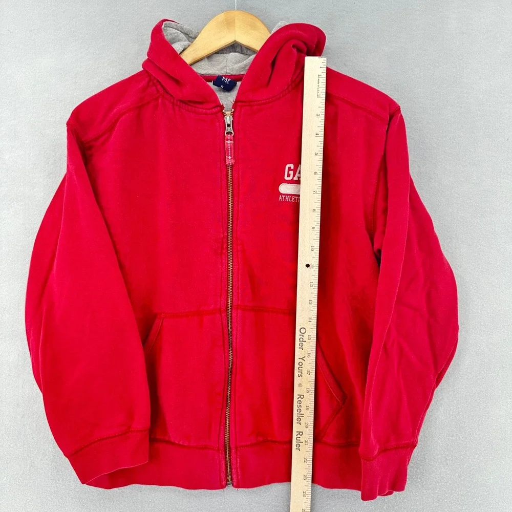 VTG Gap Kids Red Full Zip Hoodie Waffle Lined Athletic Dept XL Y2K 2000s Retro